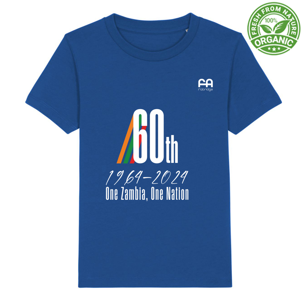 T-Shirt Baby Premium - 60° Anniversario Indipendenza Zambia - 100% Cotone Biologico - Colori Scuri