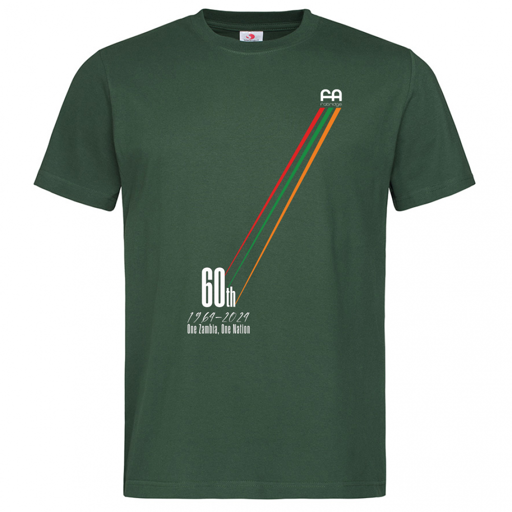 T-Shirt Uomo Premium Colori Scuri - 60° Anniversario Zambia | Cotone 100% Ringspun