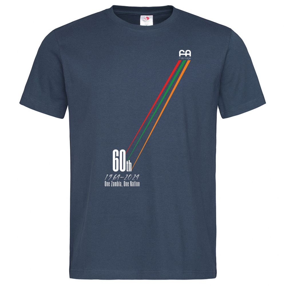 T-Shirt Uomo Premium Colori Scuri - 60° Anniversario Zambia | Cotone 100% Ringspun