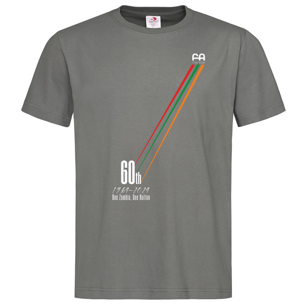 T-Shirt Uomo Premium Colori Scuri - 60° Anniversario Zambia | Cotone 100% Ringspun