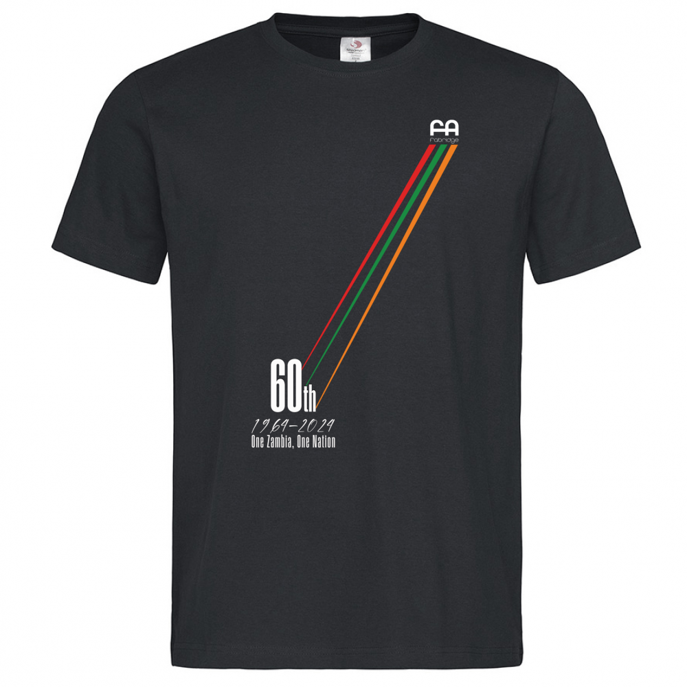 T-Shirt Uomo Premium Colori Scuri - 60° Anniversario Zambia | Cotone 100% Ringspun