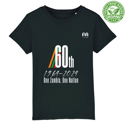 T-Shirt Baby Premium - 60° Anniversario Indipendenza Zambia - 100% Cotone Biologico - Colori Scuri