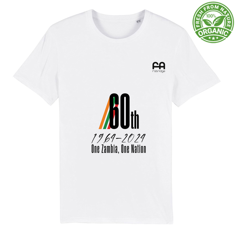 T-Shirt Baby Premium - 60° Anniversario Indipendenza Zambia - 100% Cotone Biologico - Colori Chiari