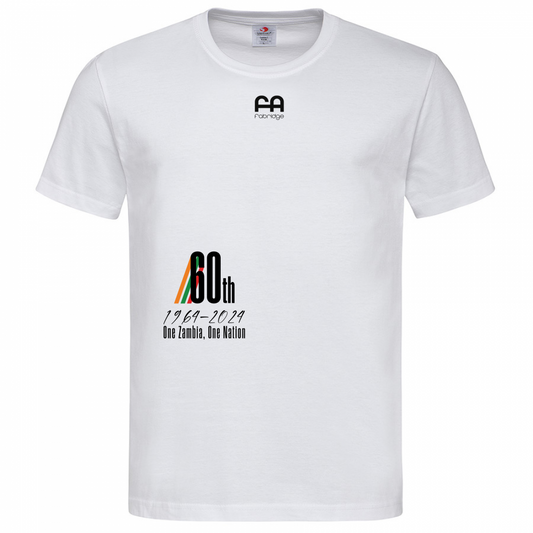 T-shirt Commemorativa 60 Anni Indipendenza Zambia – Uomo Premium | Colori Chiari